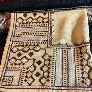 Square, Brown and Beige, Embroidered , Bulgarian Table Topper